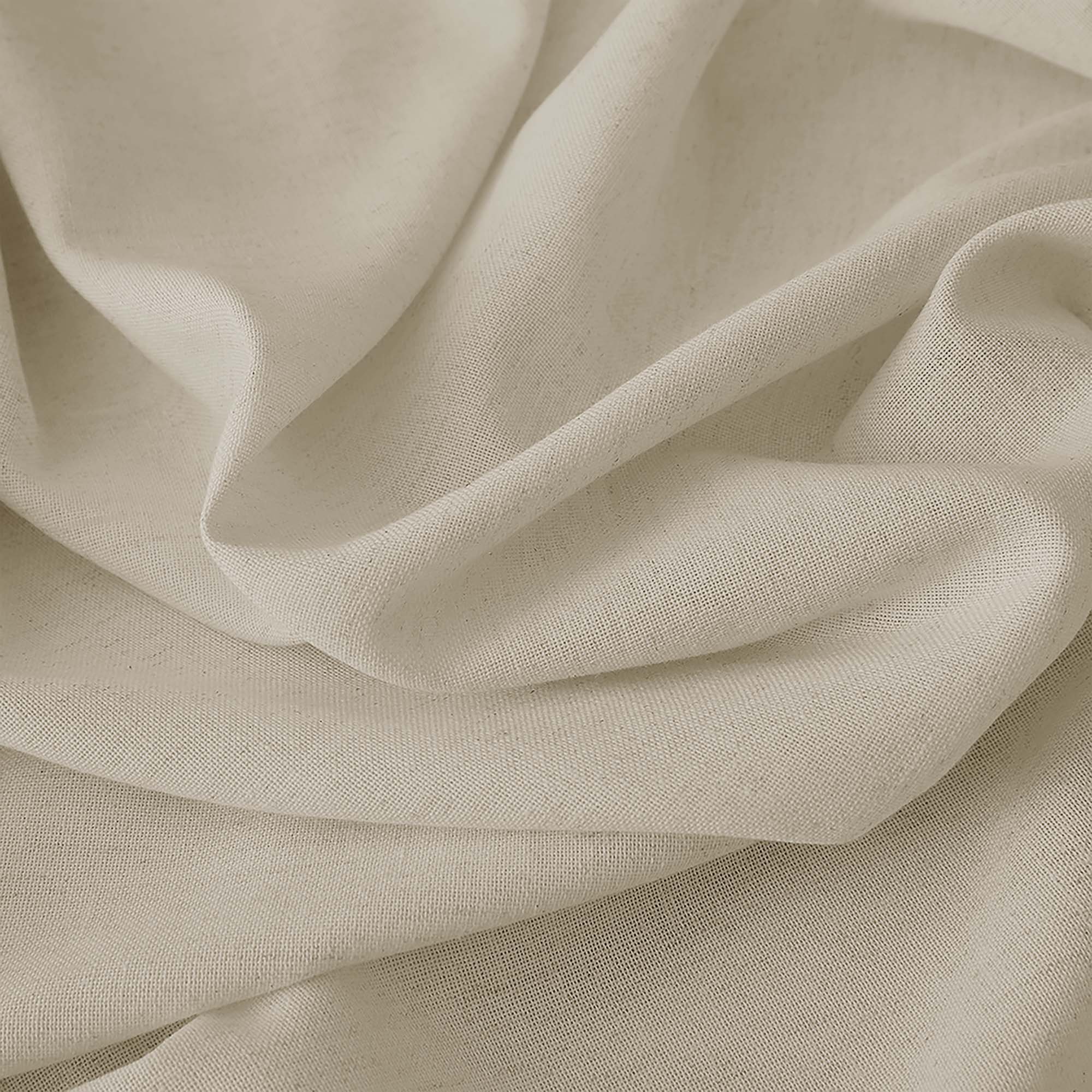 Elvonaeoly Cotton Linen Semi Sheer Curtains
