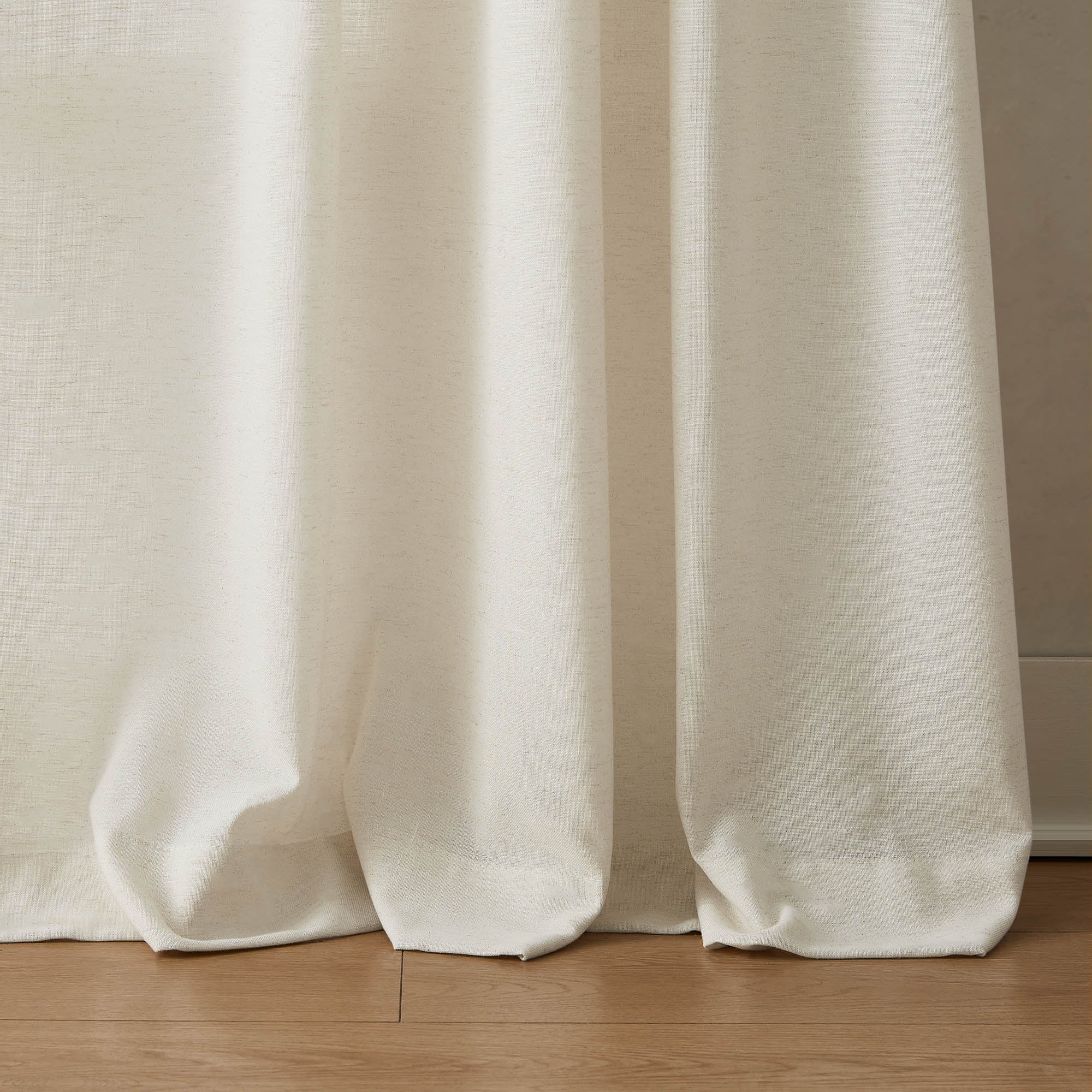 Elvonaeoly Cotton Linen Semi Sheer Curtains