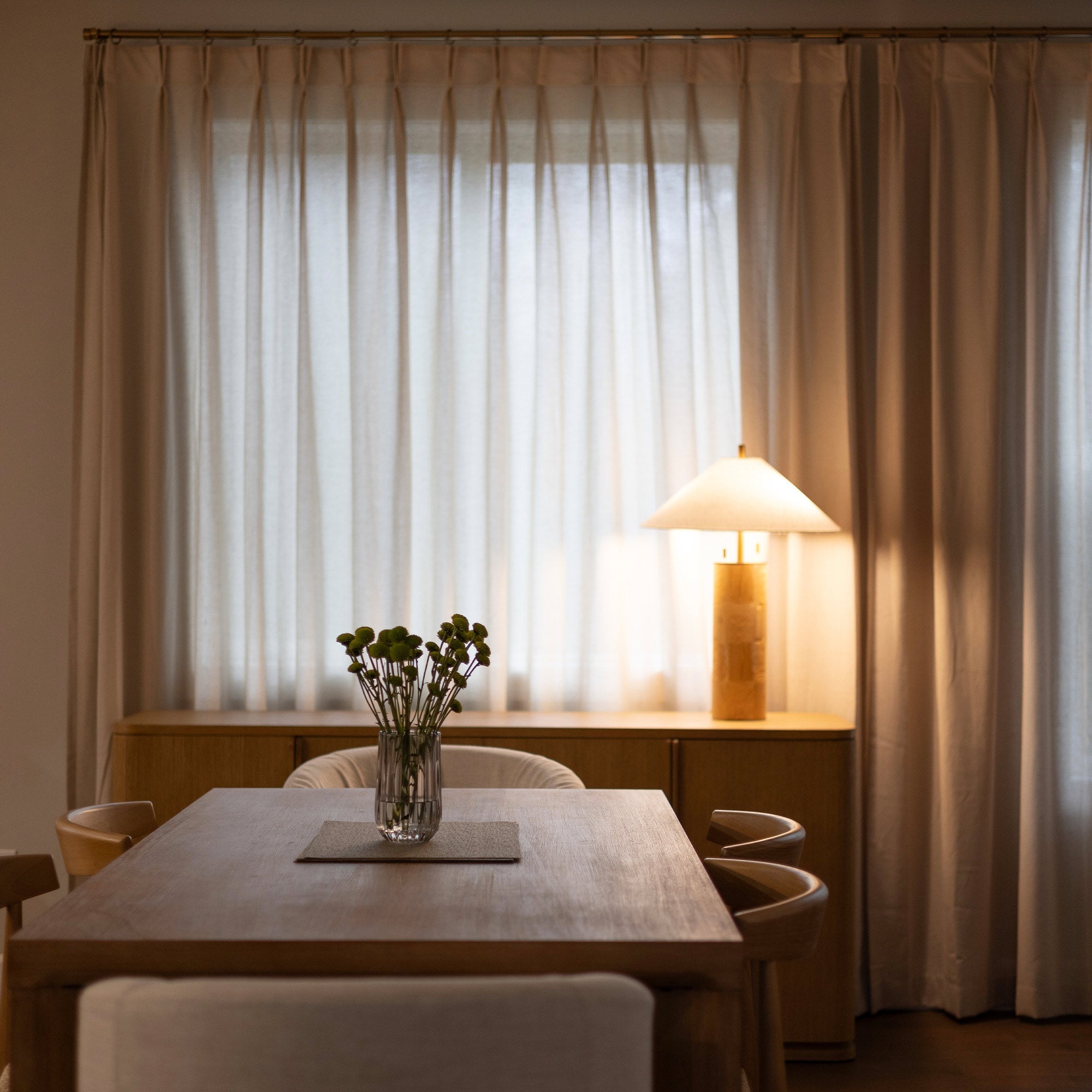 Elvonaeoly Cotton Linen Semi Sheer Curtains