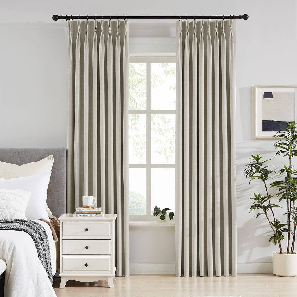 Elvonaeoly 100% White Blackout Curtains