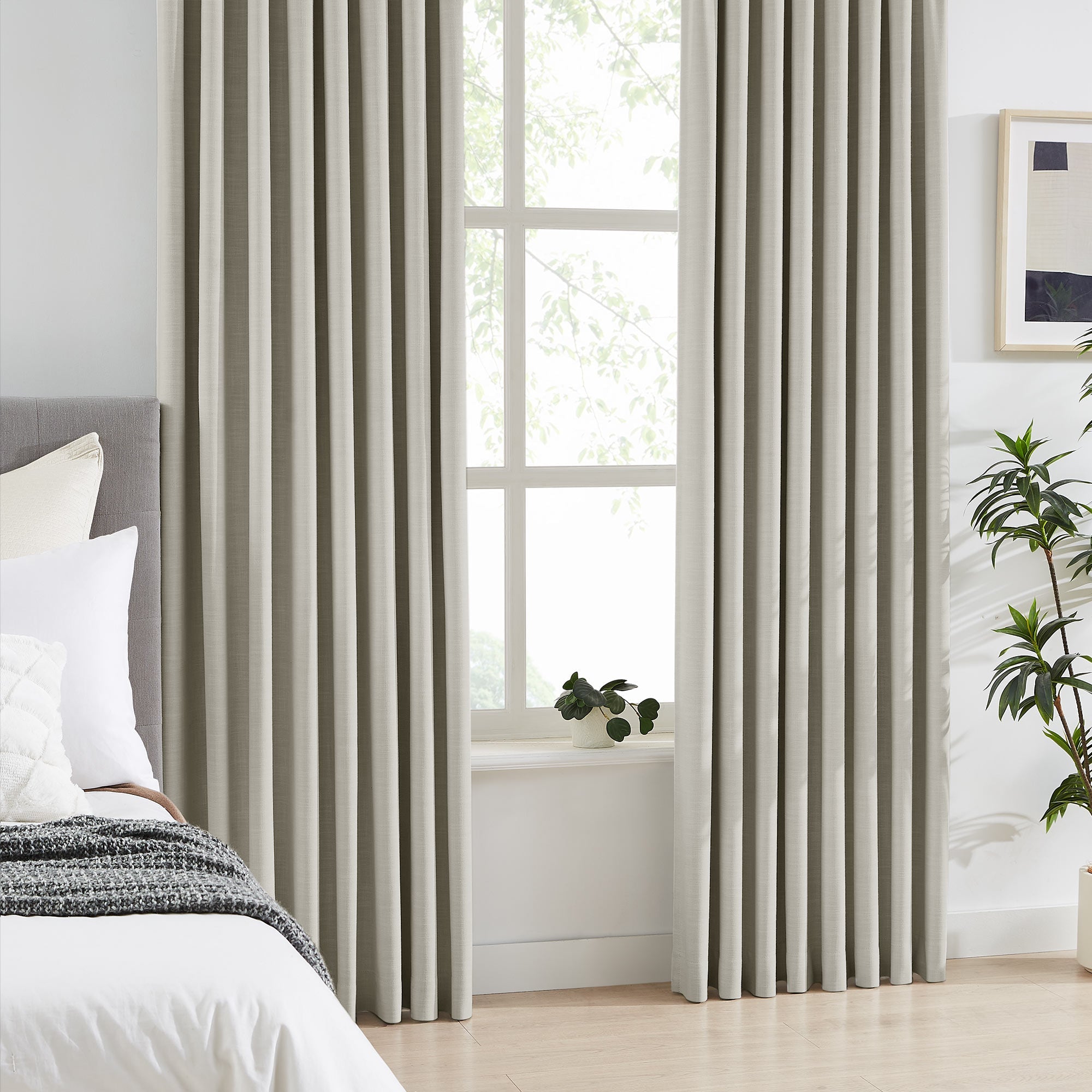 Elvonaeoly 100% White Blackout Curtains