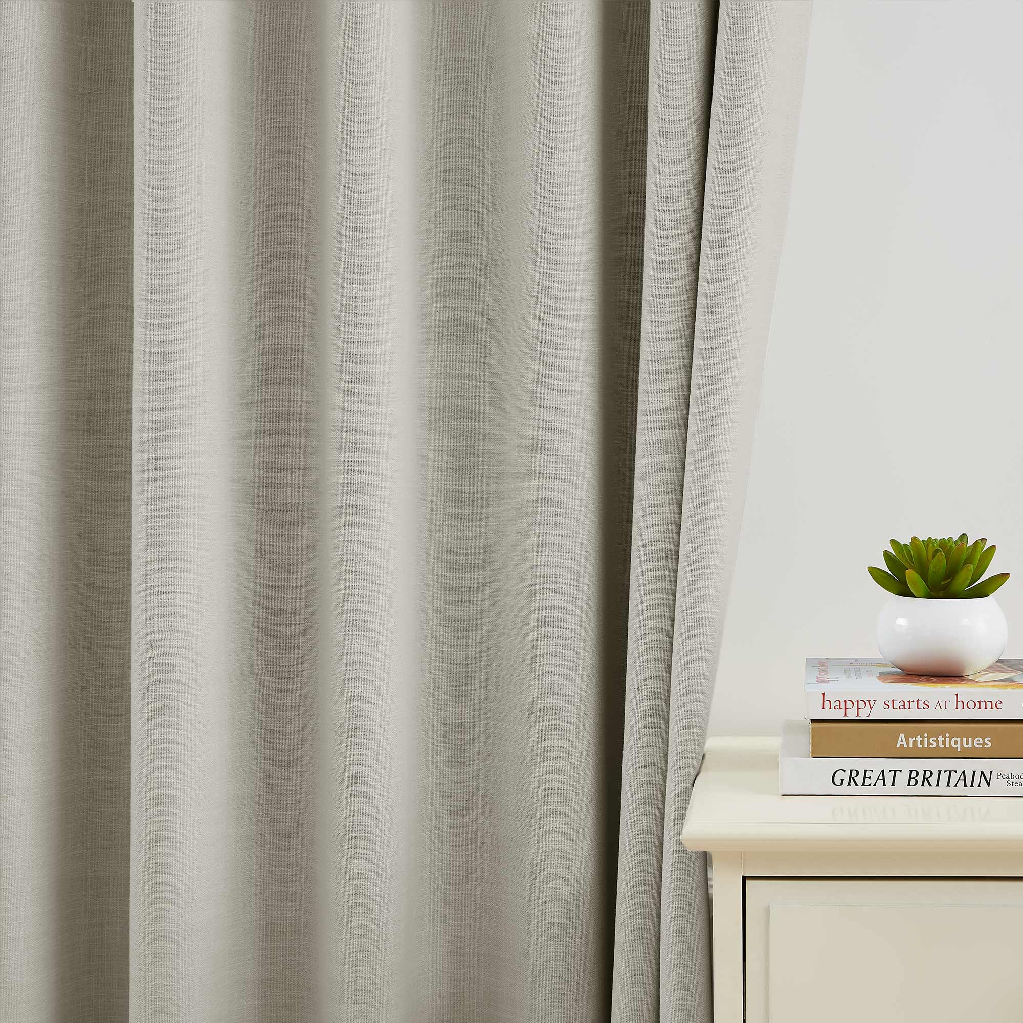 Elvonaeoly 100% White Blackout Curtains