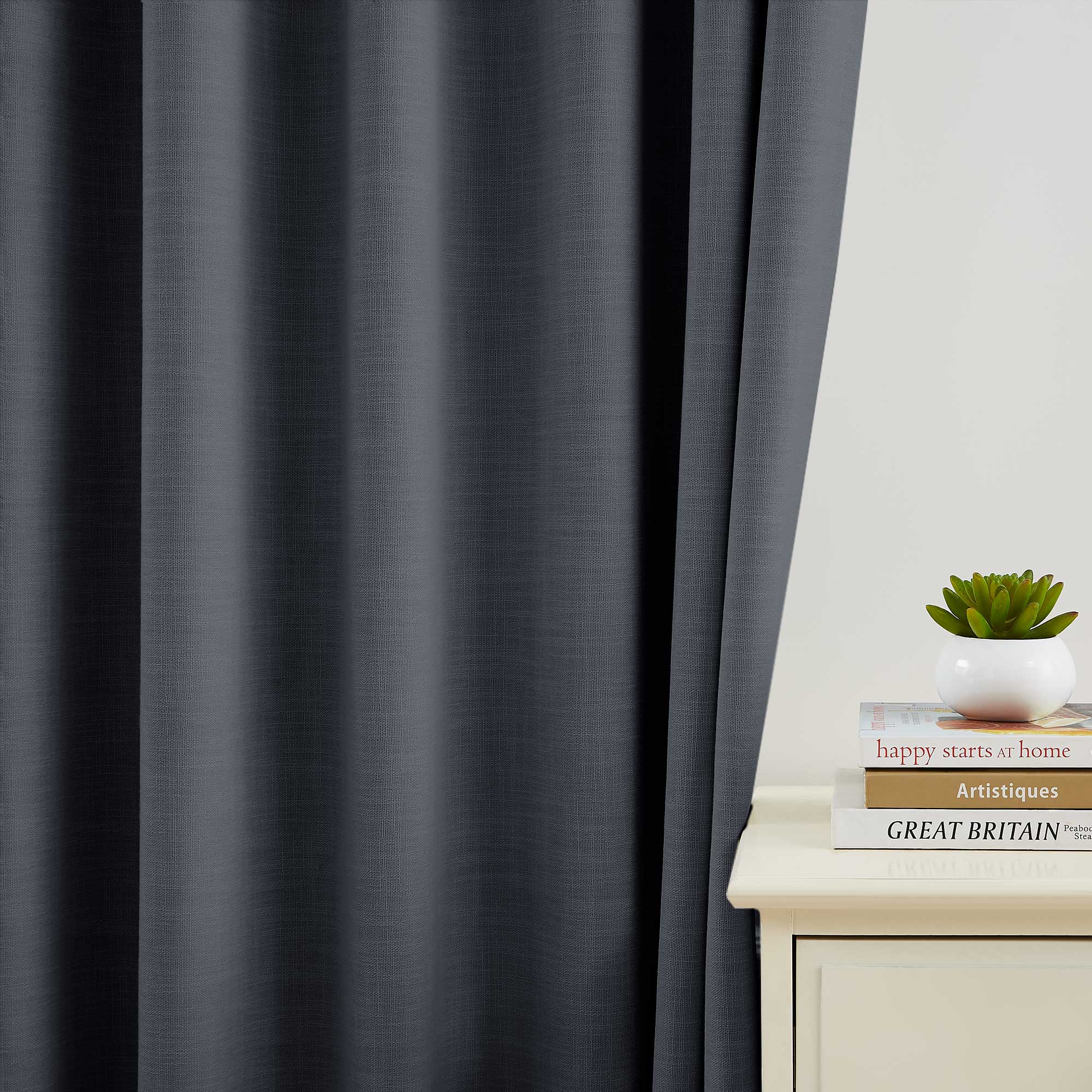 Elvonaeoly 100% White Blackout Curtains