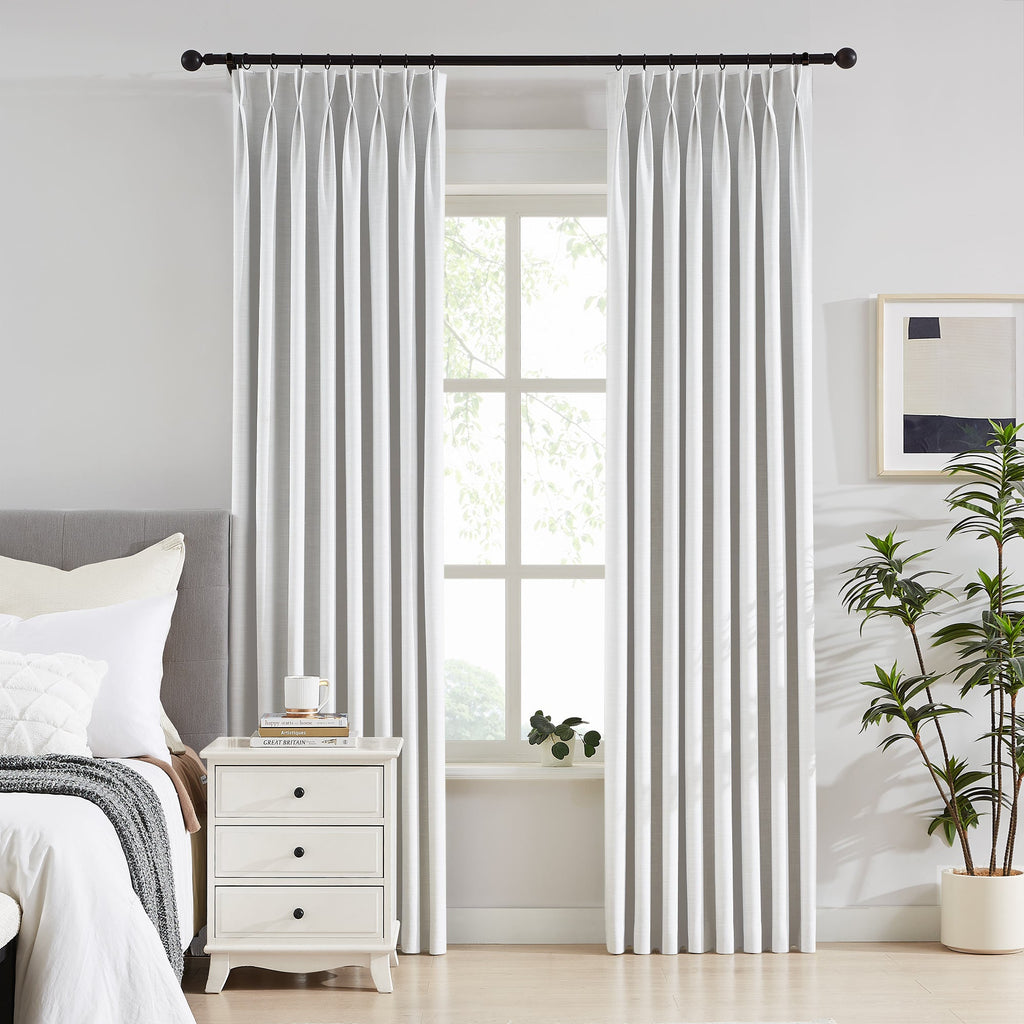 Elvonaeoly 100% White Blackout Curtains