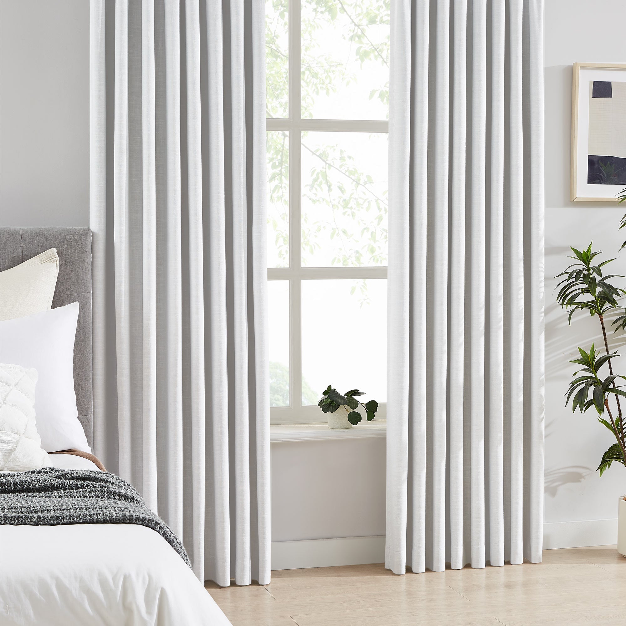 Elvonaeoly 100% White Blackout Curtains
