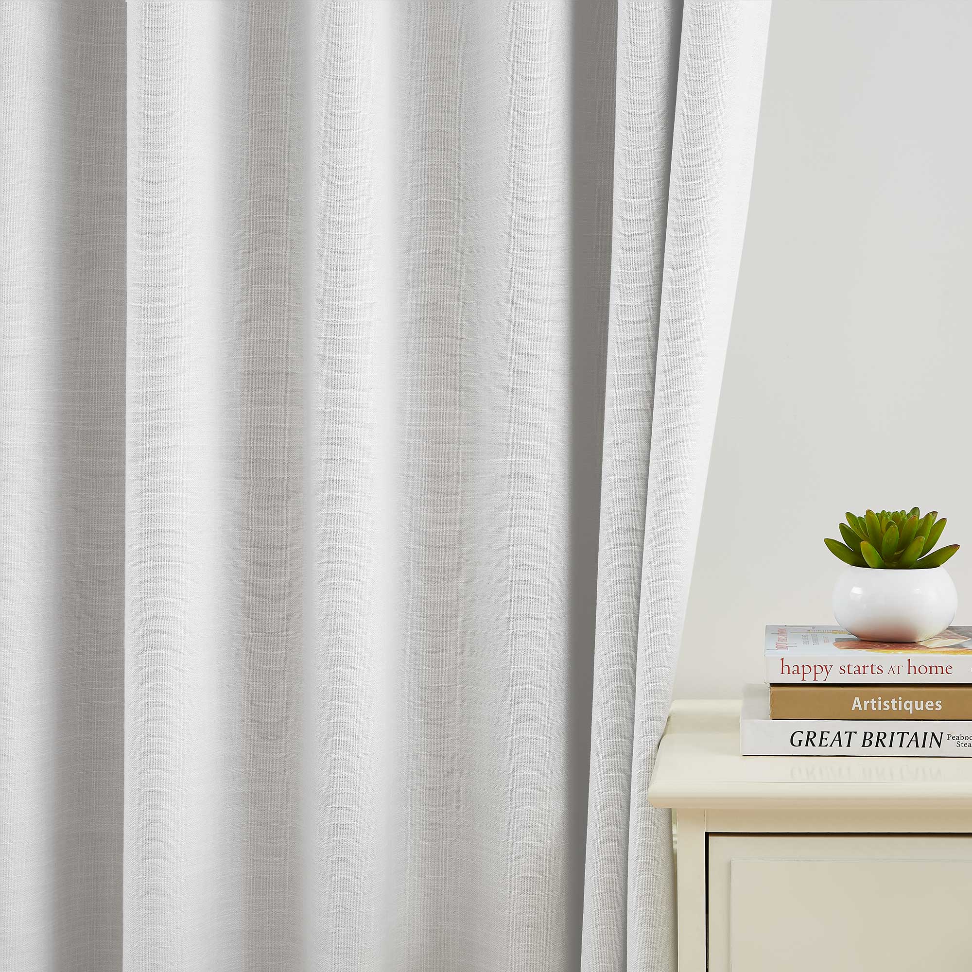 Elvonaeoly 100% White Blackout Curtains