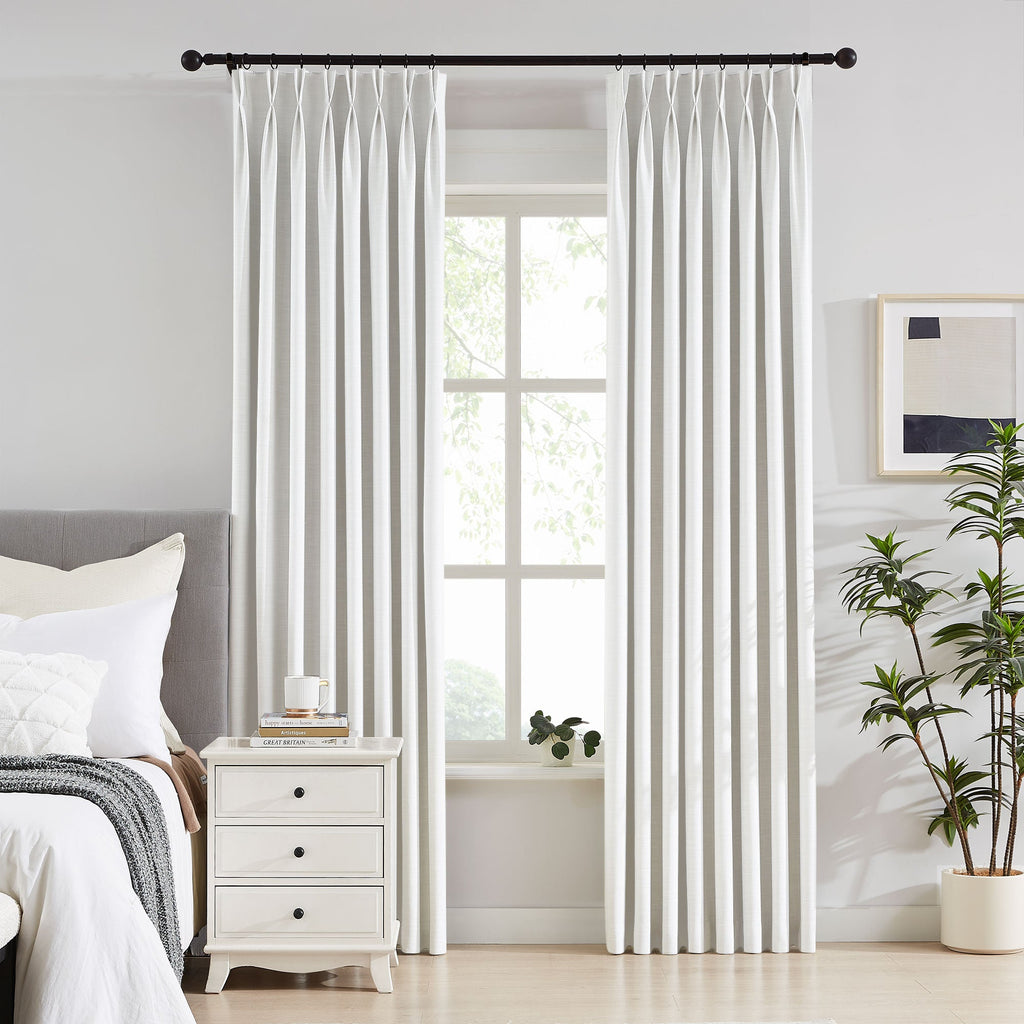Elvonaeoly 100% White Blackout Curtains