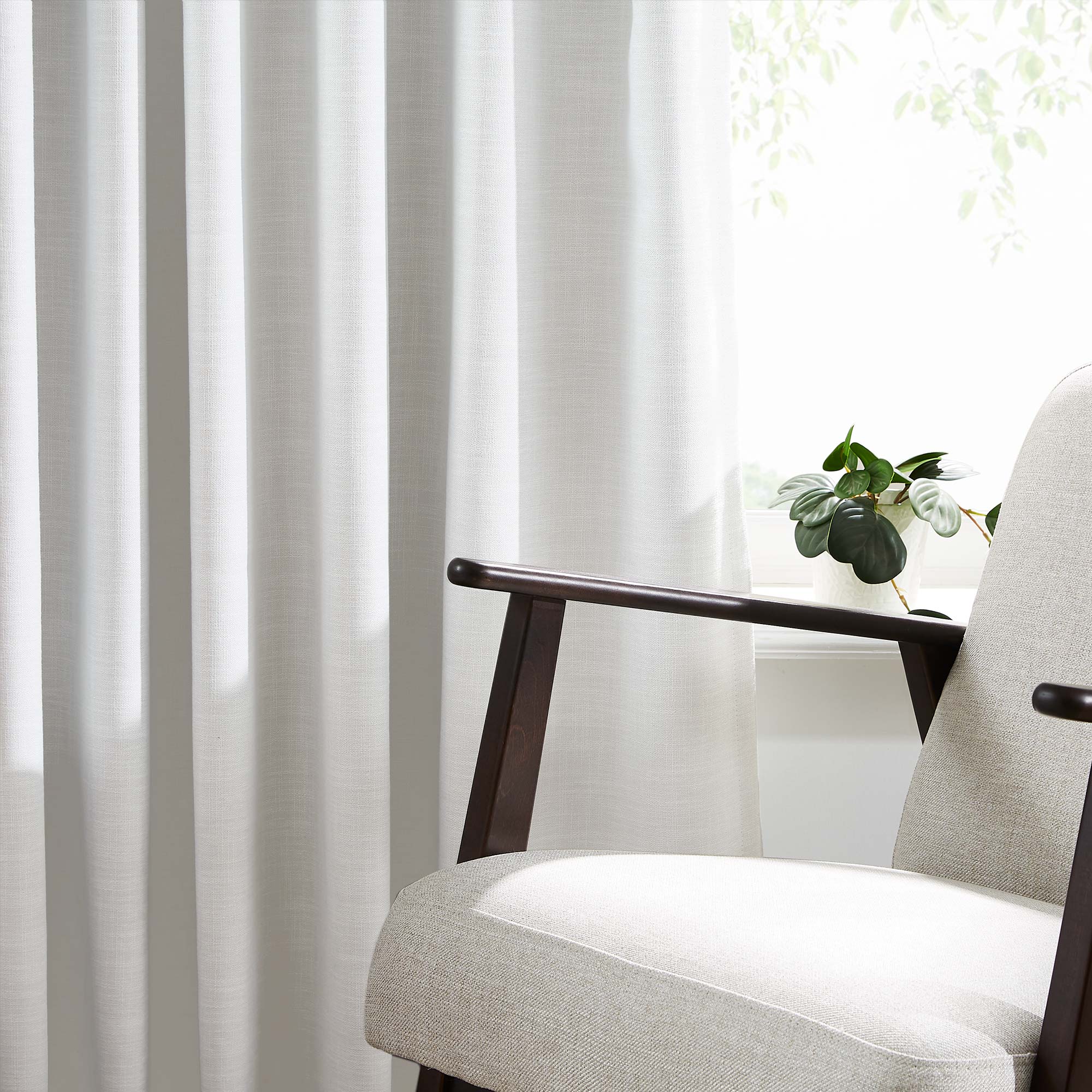 Elvonaeoly 100% White Blackout Curtains