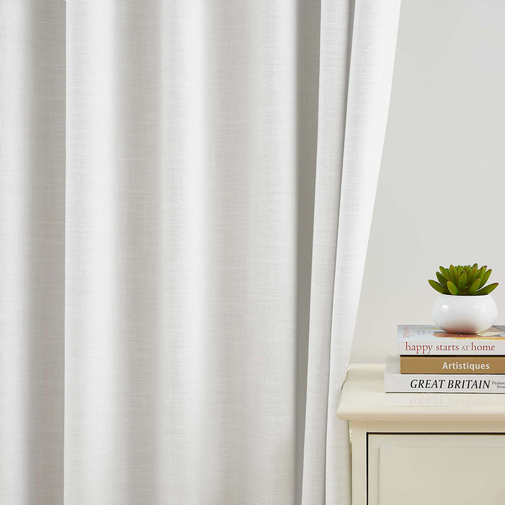 Elvonaeoly 100% White Blackout Curtains