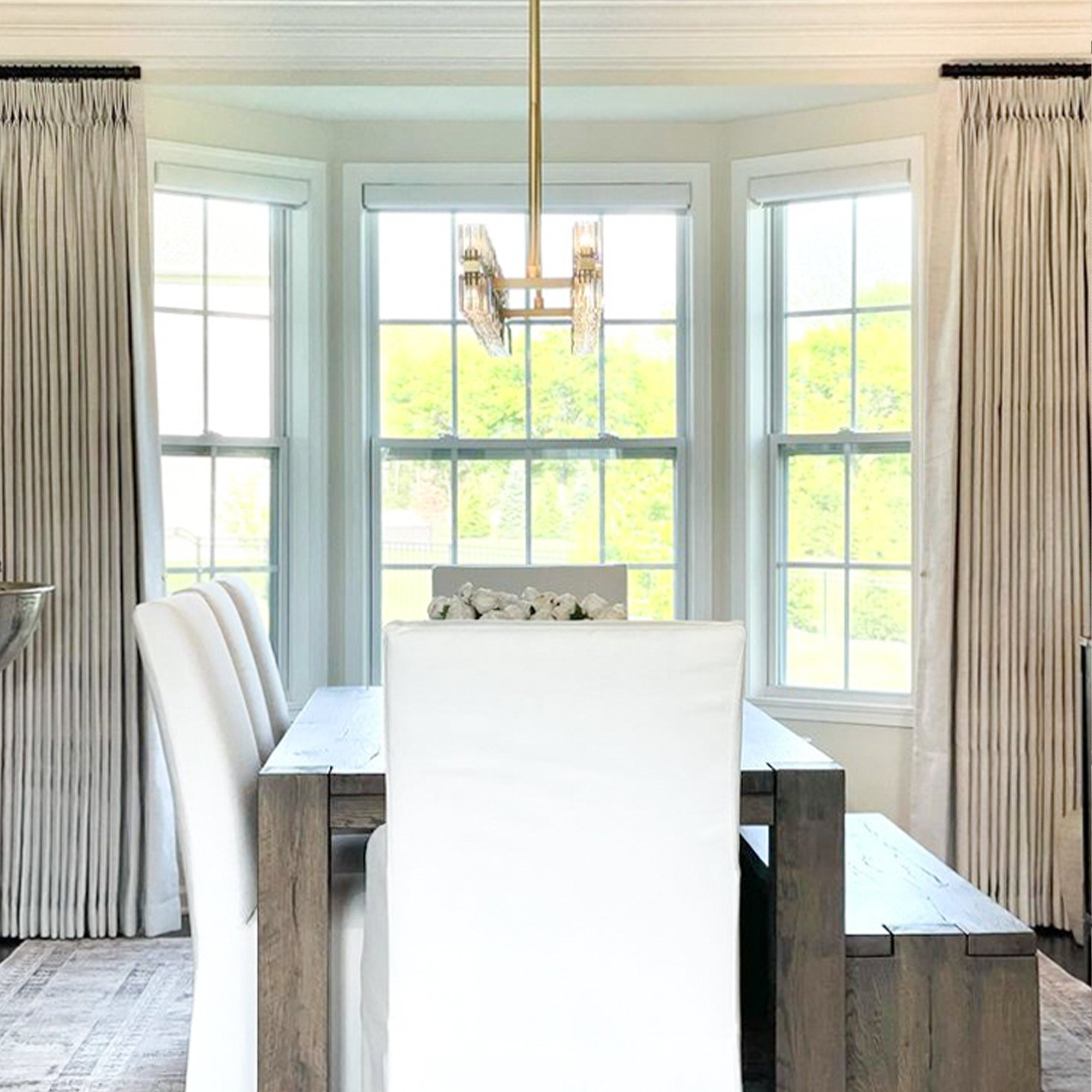 Elvonaeoly 100% White Blackout Curtains