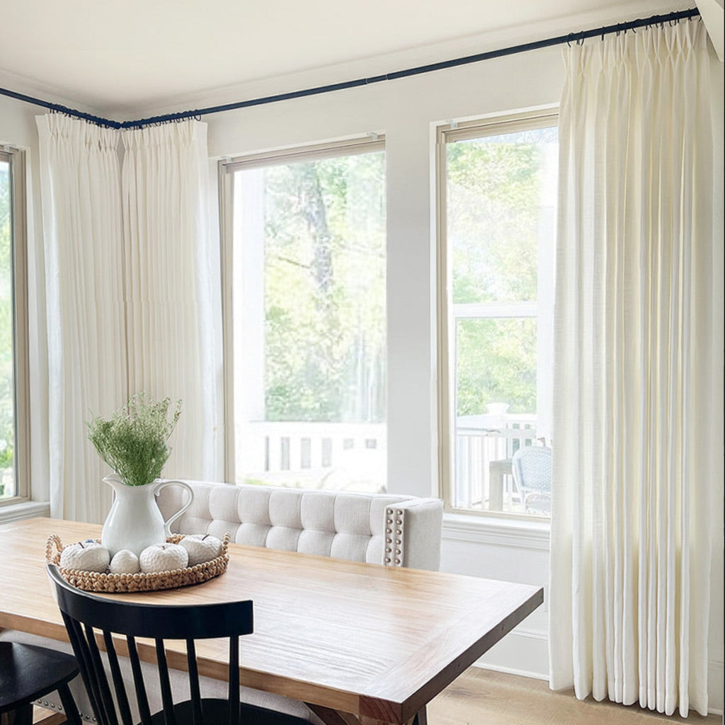 Elvonaeoly Cotton Blend Linen Look Curtains
