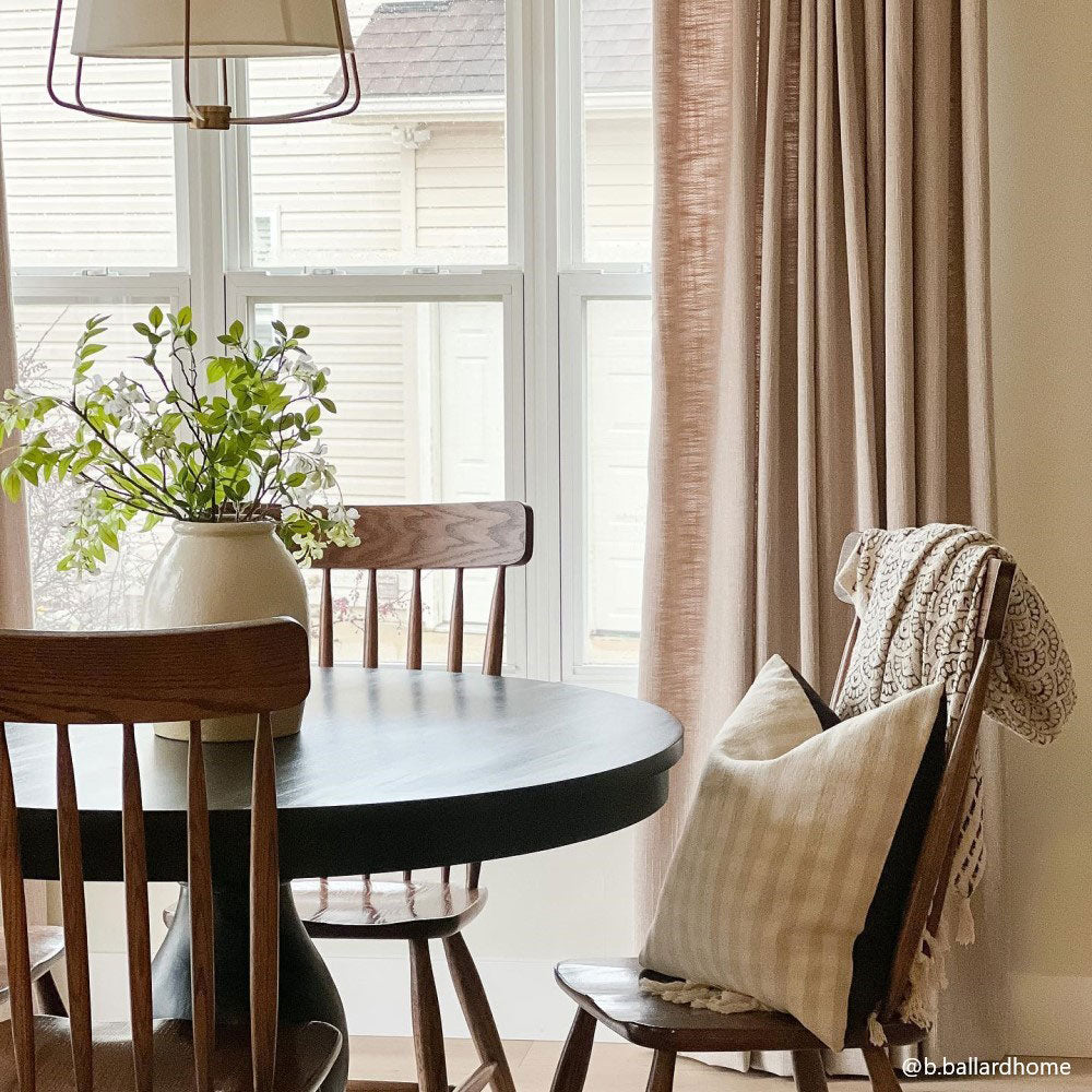 Elvonaeoly Cotton Blend Linen Look Curtains