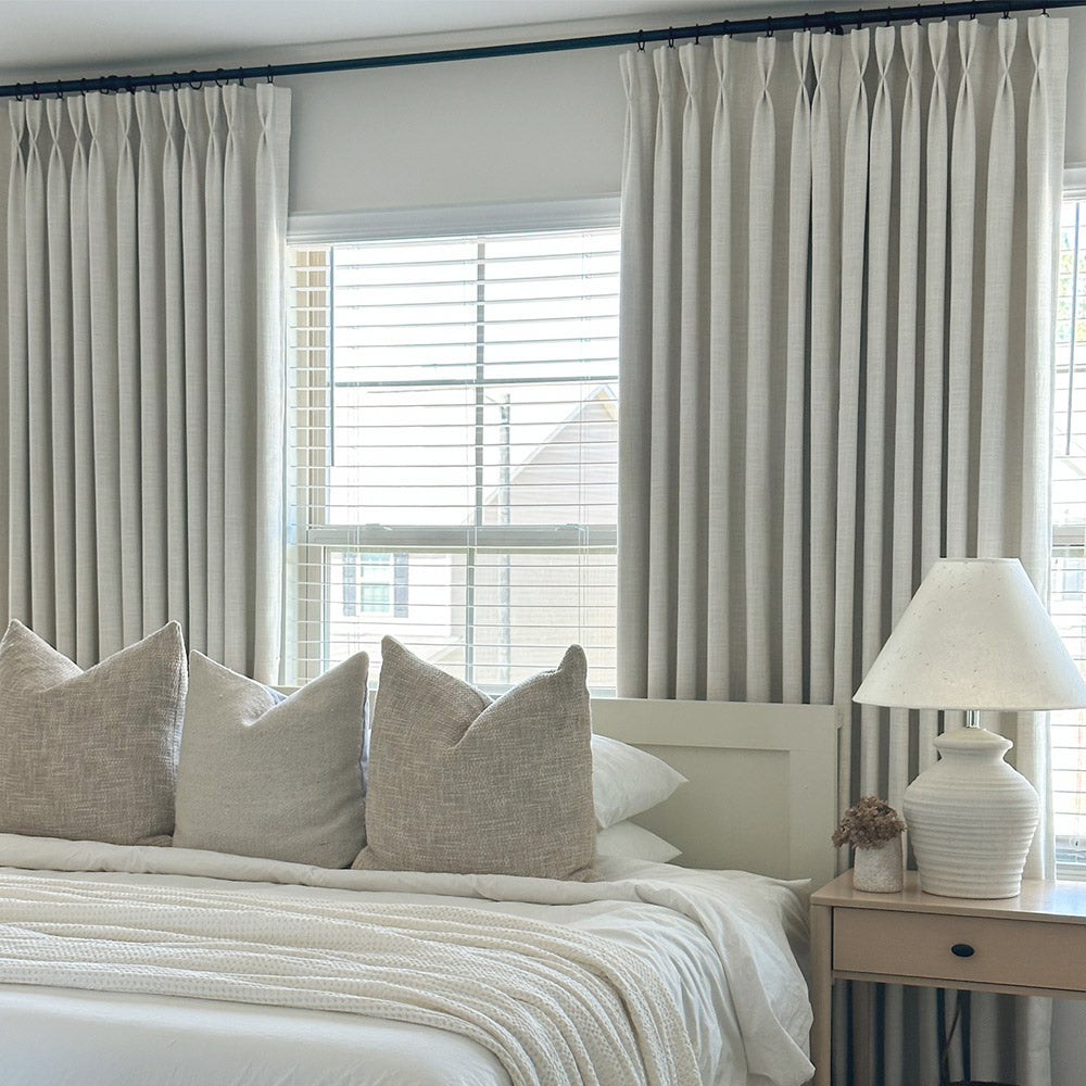 Elvonaeoly Cotton Blend Linen Look Curtains