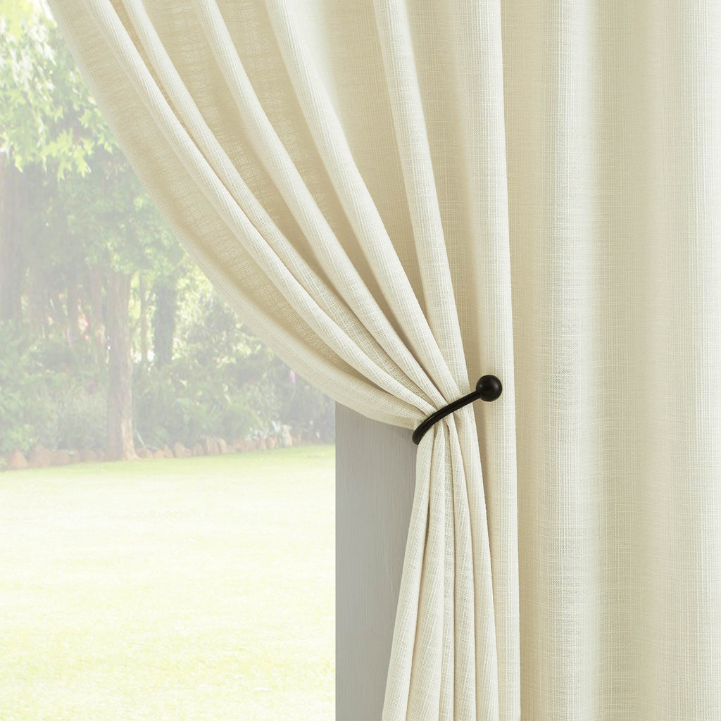 Elvonaeoly Cotton Blend Linen Look Curtains