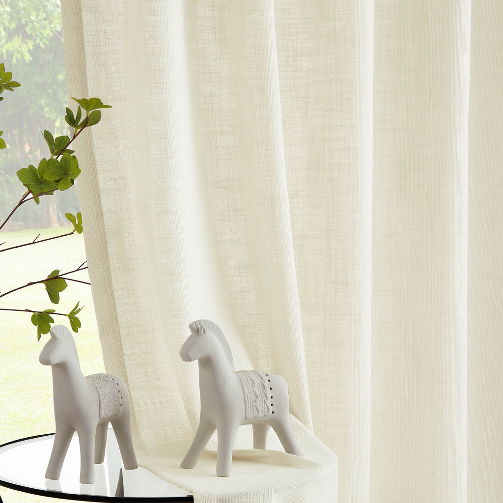 Elvonaeoly Cotton Blend Linen Look Curtains