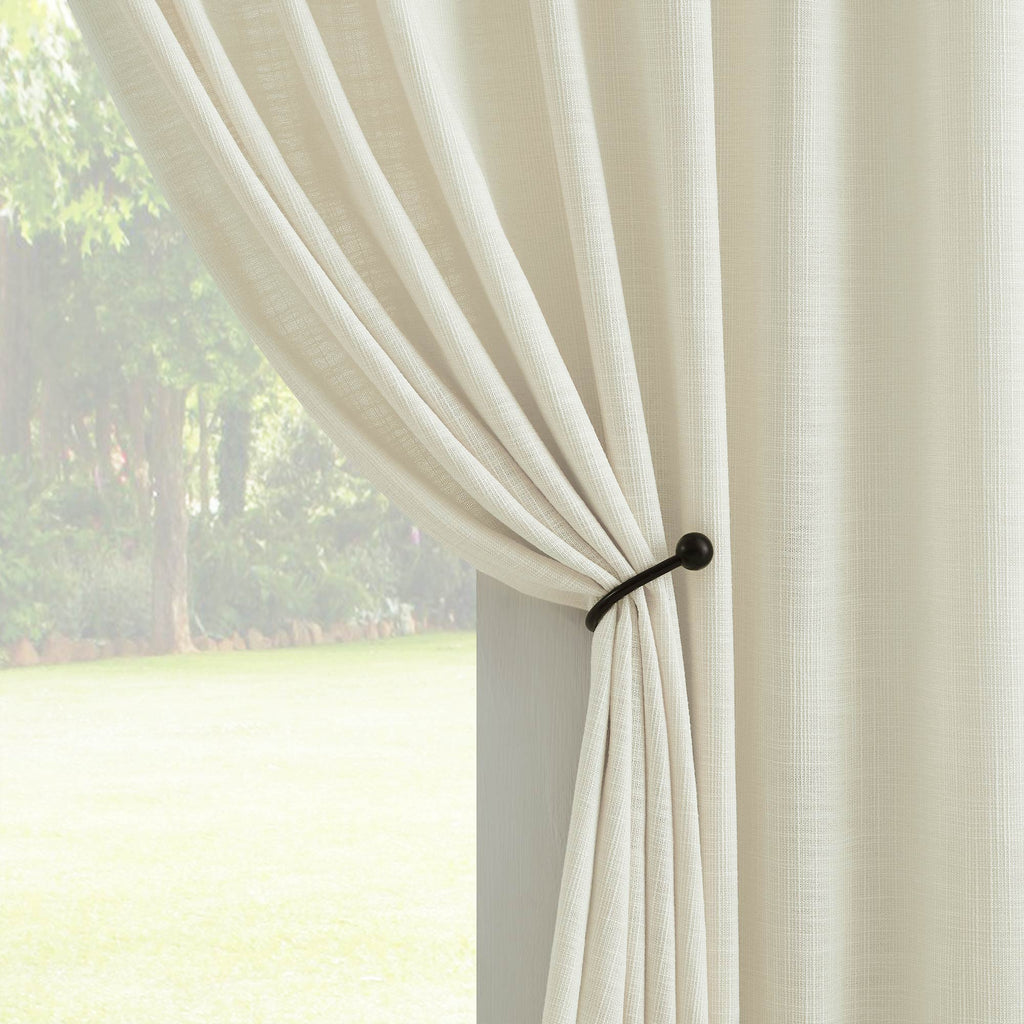 Elvonaeoly Cotton Blend Linen Look Curtains