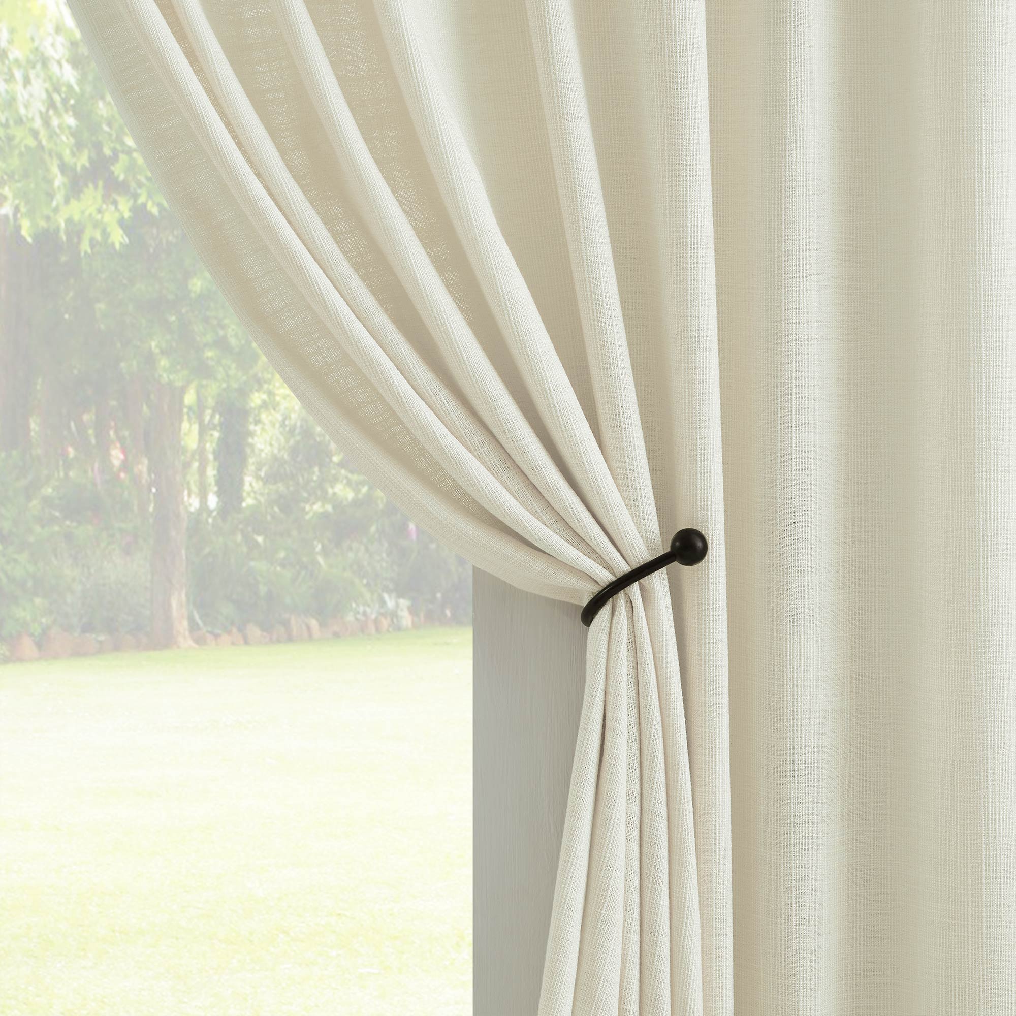 Elvonaeoly Cotton Blend Linen Look Curtains