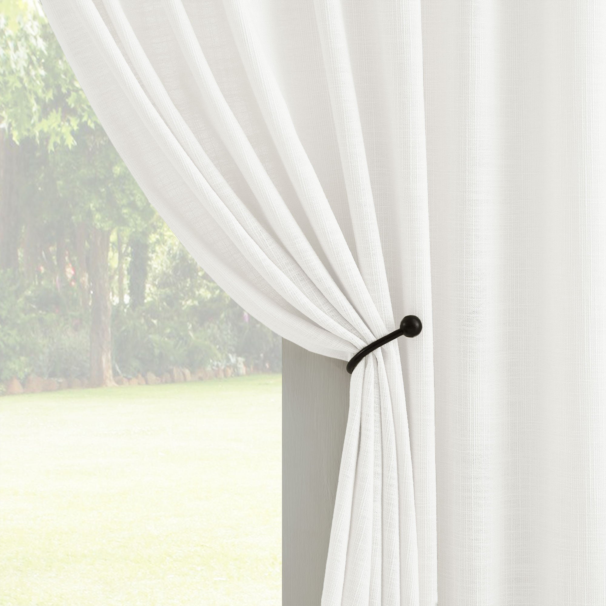 Elvonaeoly Cotton Blend Linen Look Curtains