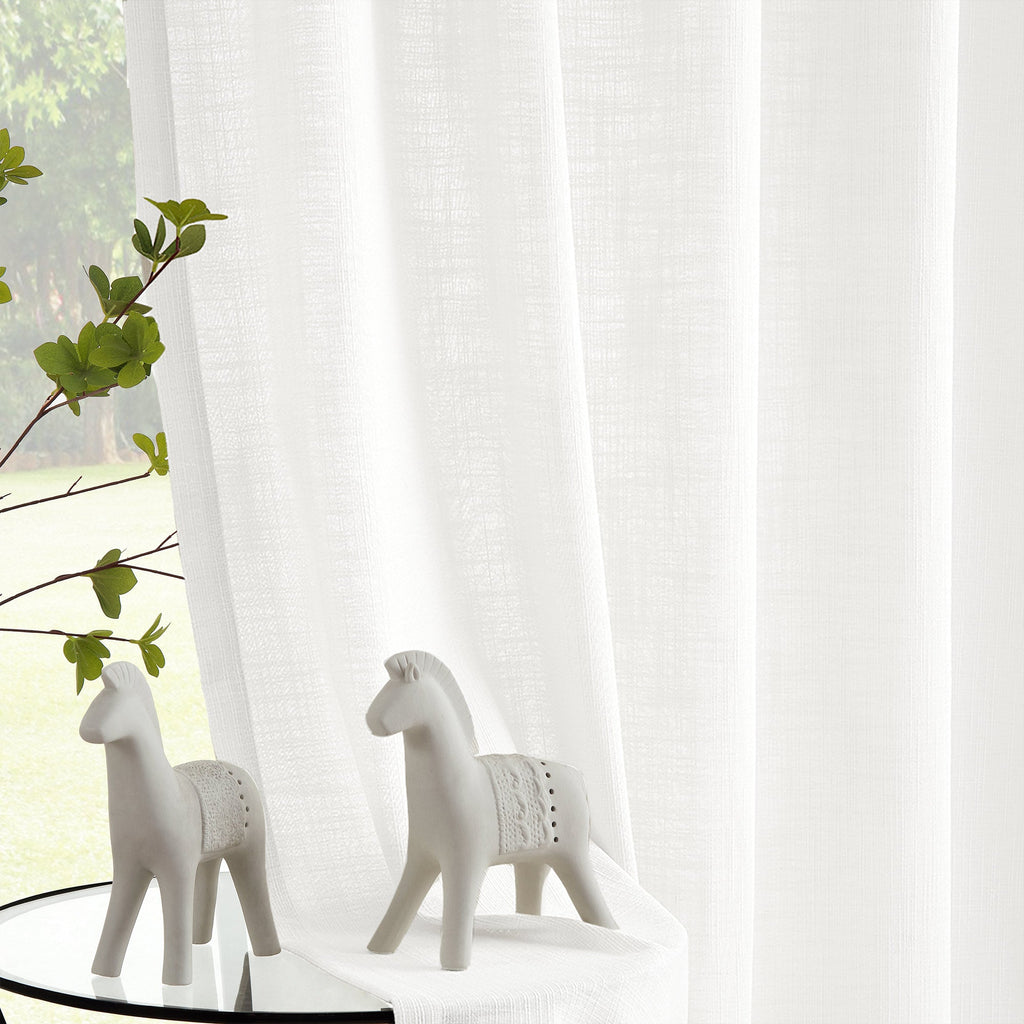 Elvonaeoly Cotton Blend Linen Look Curtains