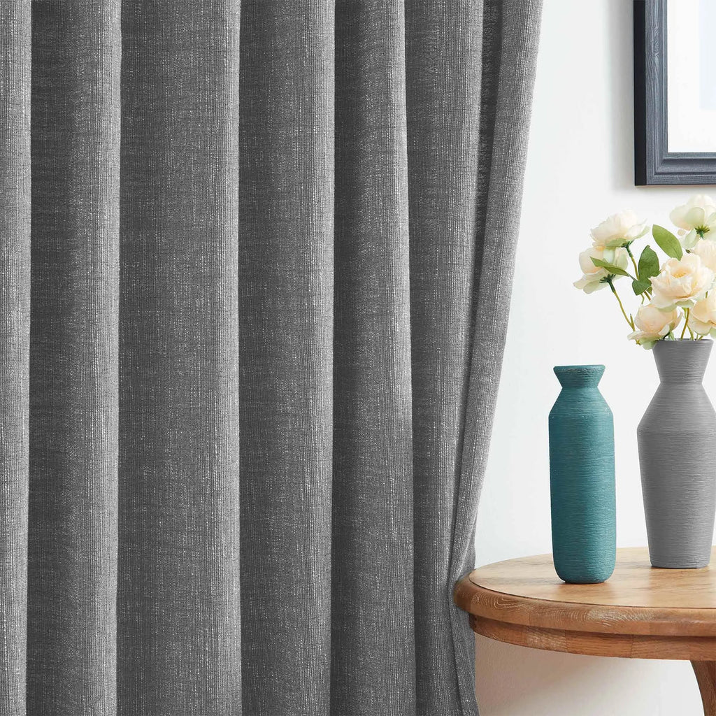 Elvonaeoly Cotton Blend Linen Look Curtains