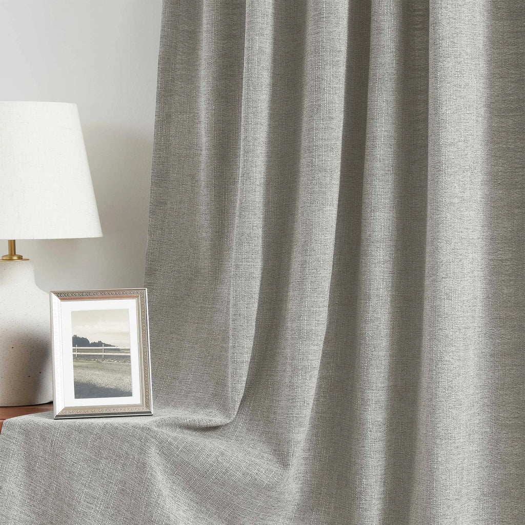 Elvonaeoly Cotton Blend Linen Look Curtains