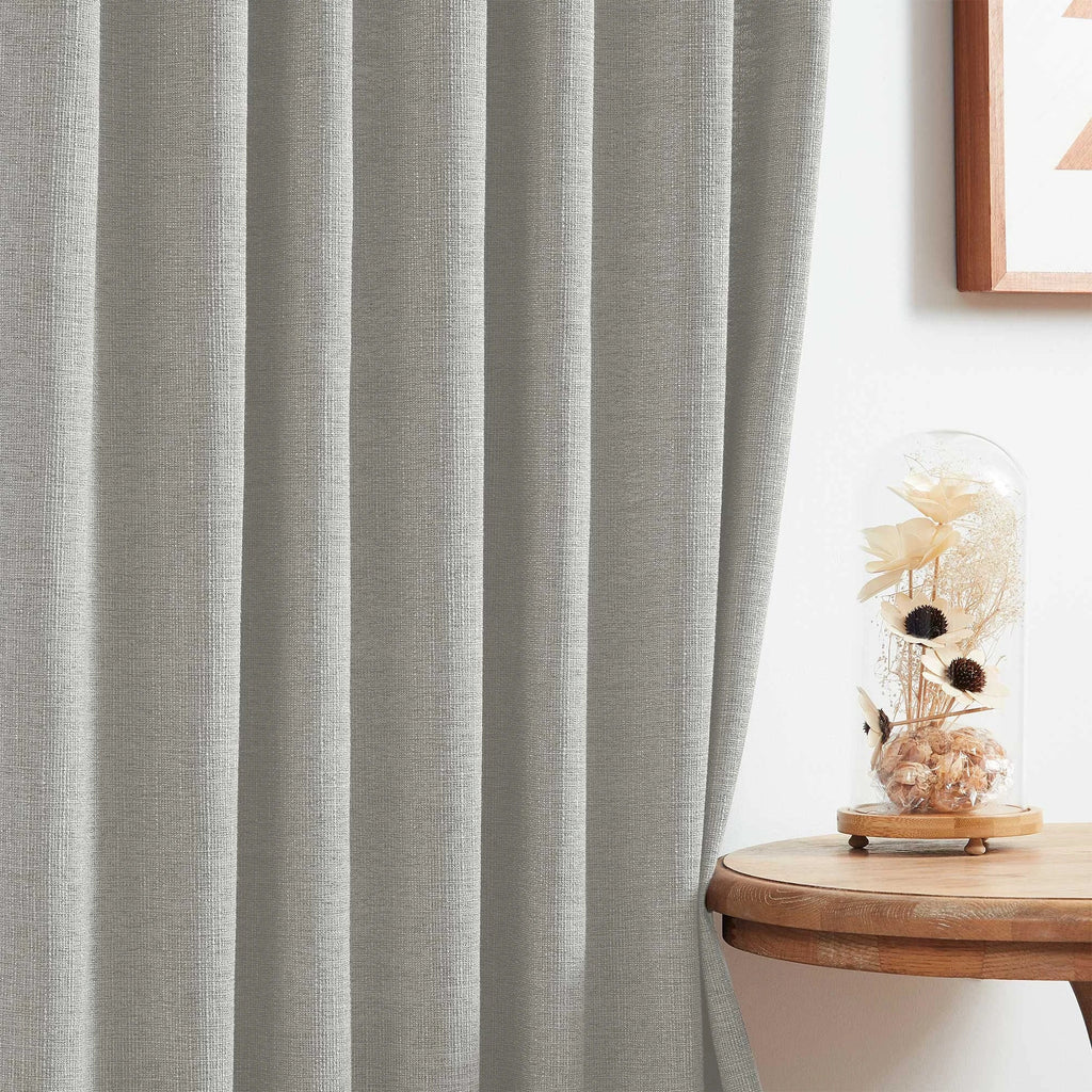 Elvonaeoly Cotton Blend Linen Look Curtains