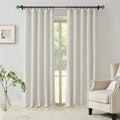 Elvonaeoly Cotton Blend Linen Look Curtains