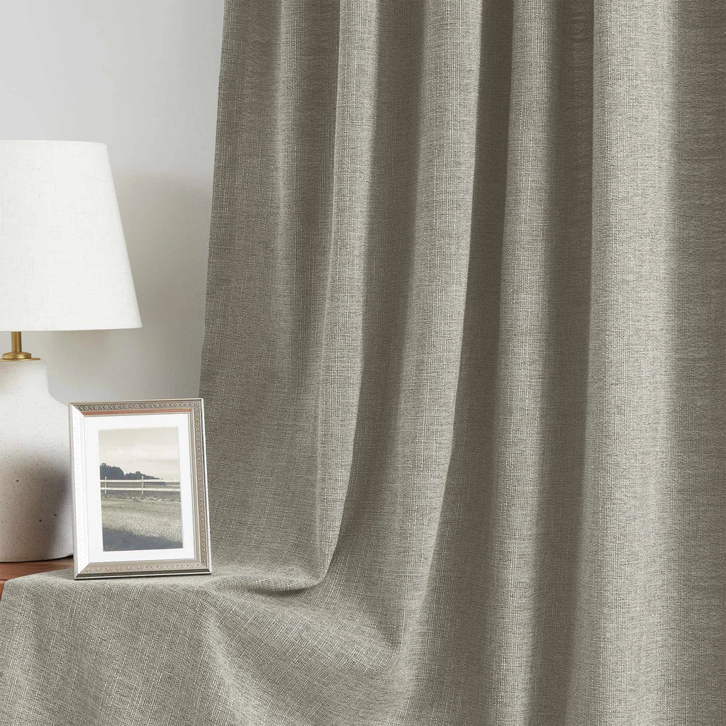 Elvonaeoly Cotton Blend Linen Look Curtains
