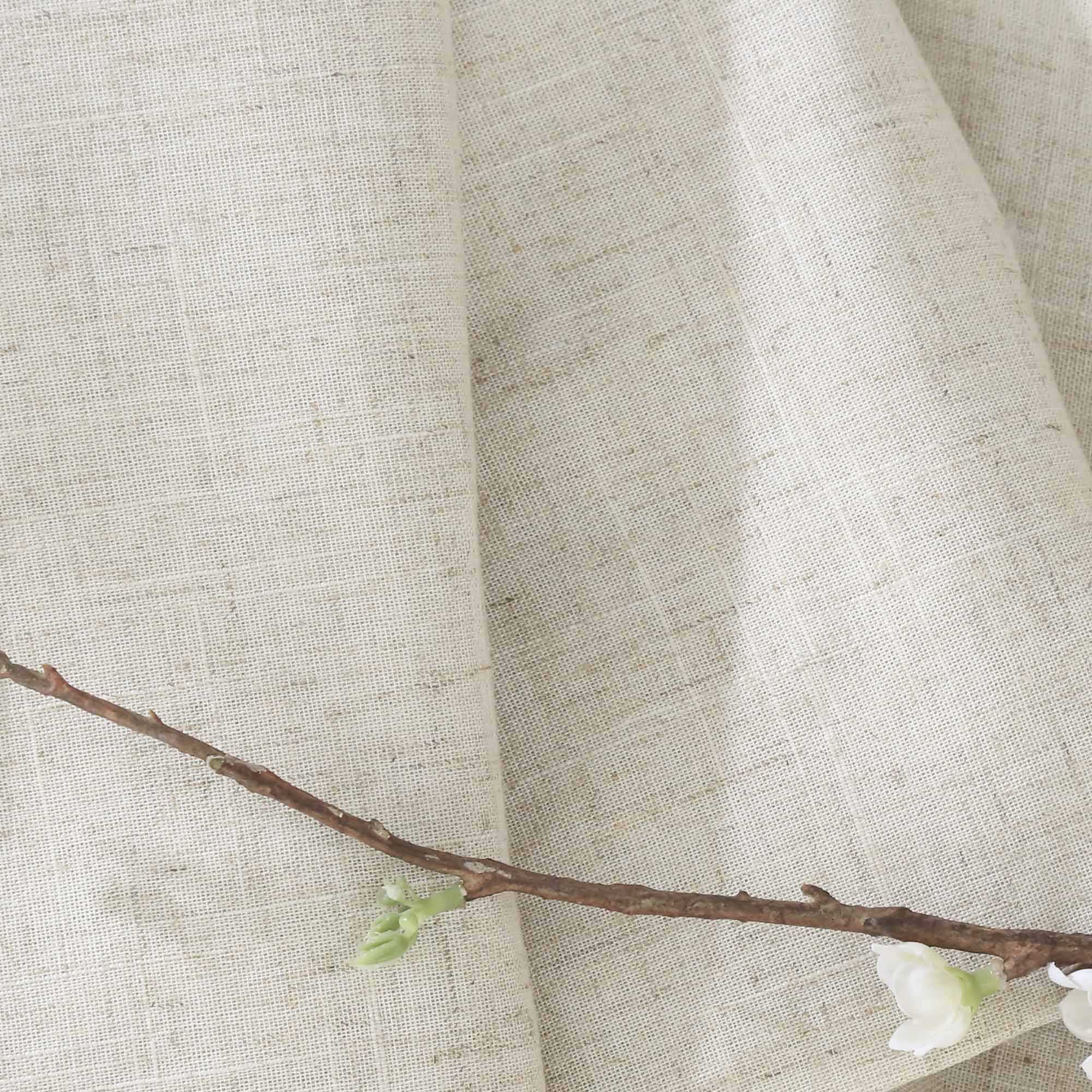 Elvonaeoly Linen Semi Sheer Curtains