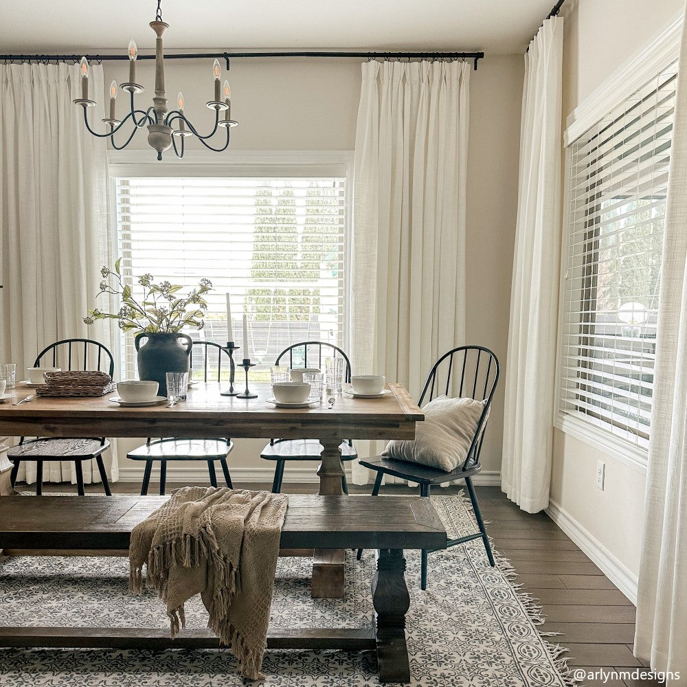 Elvonaeoly Cotton Blend Linen Look Curtains