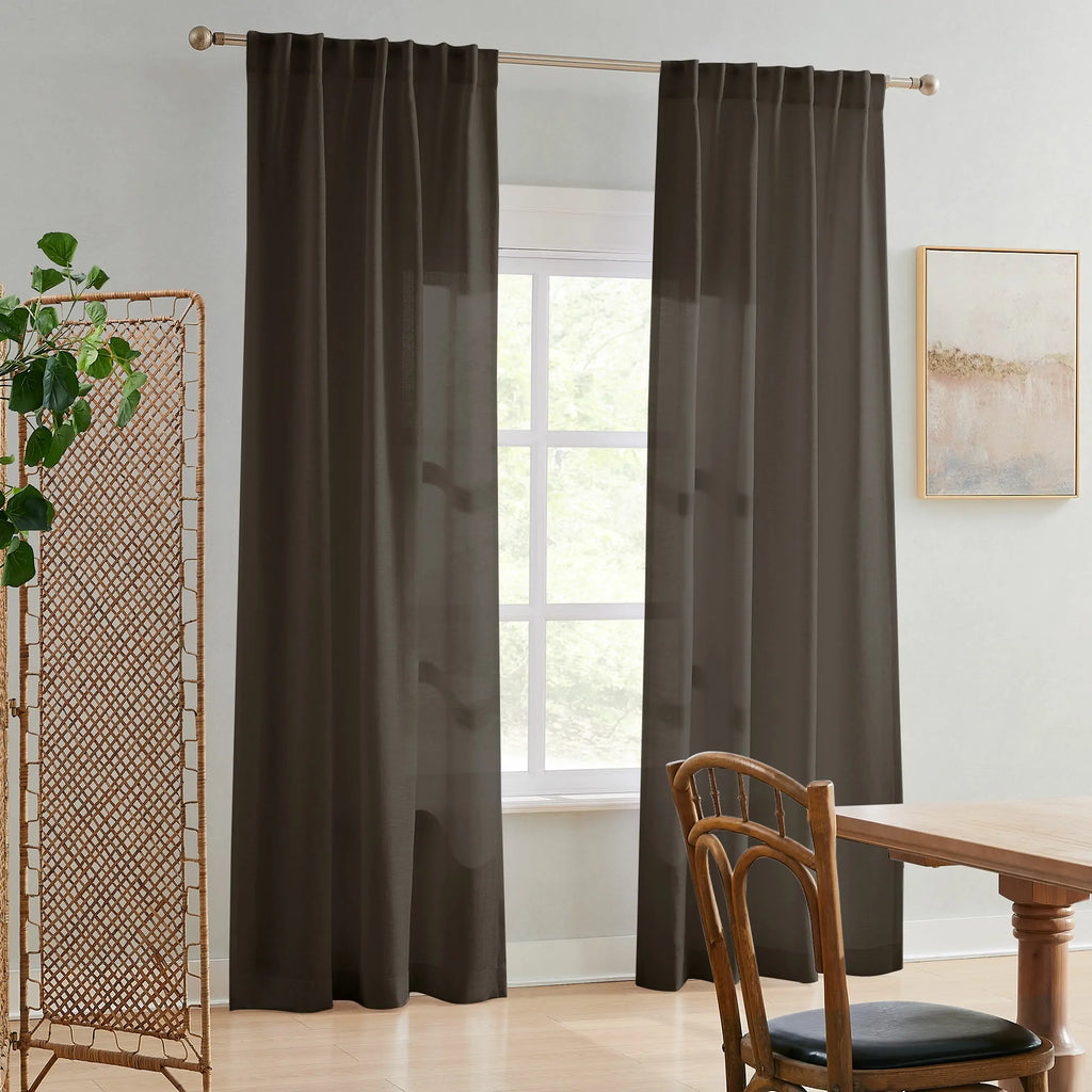 Elvonaeoly Semi Sheer Curtains