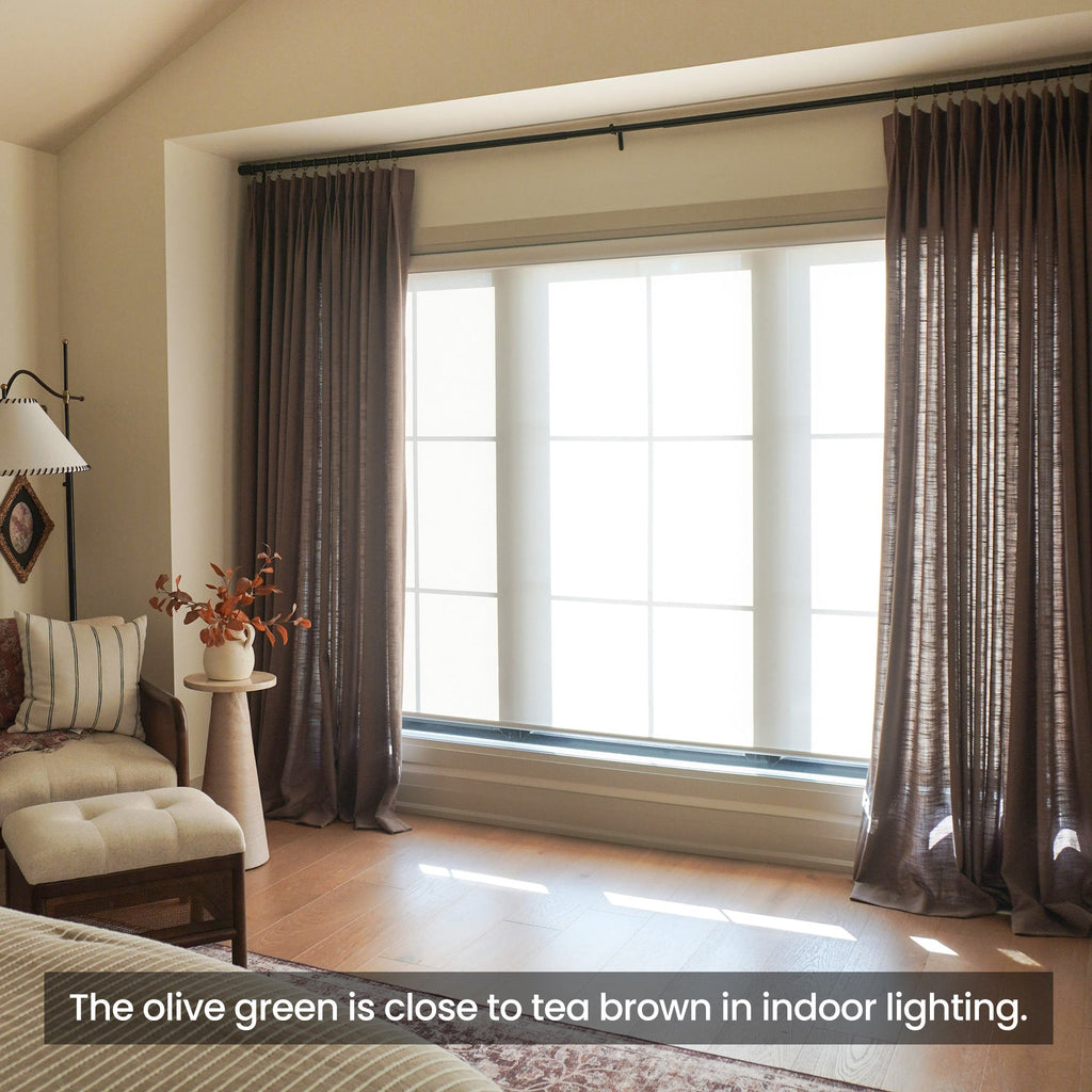 Elvonaeoly Linen Blend Curtains