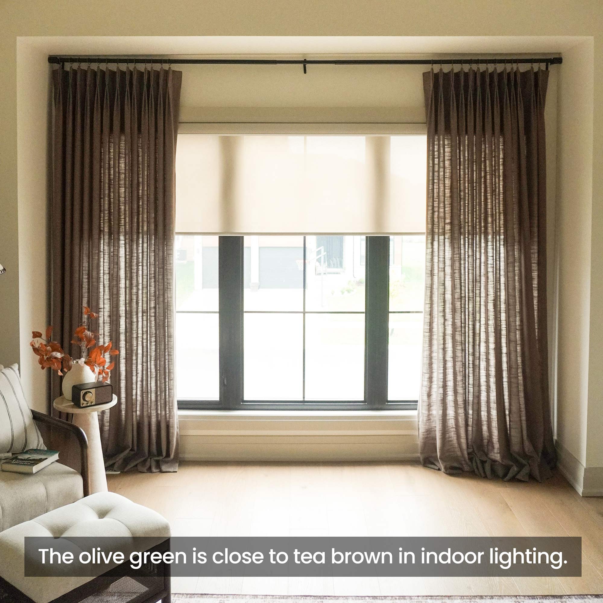 Elvonaeoly Linen Blend Curtains